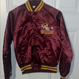 Washington Redskins Satin Varsity Style Jacket with Banned Old Chief Logo